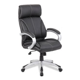 Nautilus Designs Cloud High Back Leather Faced Executive Office Chair With Fixed Arms Black - BCL/C335/BK DD